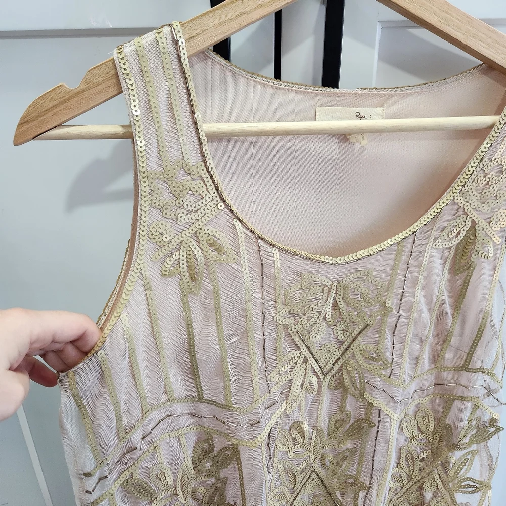 Anthropologie Ryu Maxi Sequin Boho Dress size Small - Picture 9 of 16
